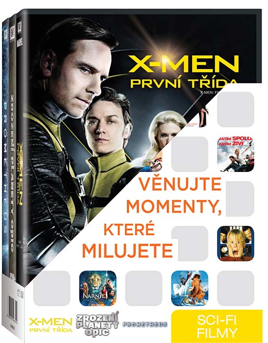 Obal DVD: 3x Sci-fi: Zrozen planety opic + X-Men: Prvn tda + Prometheus